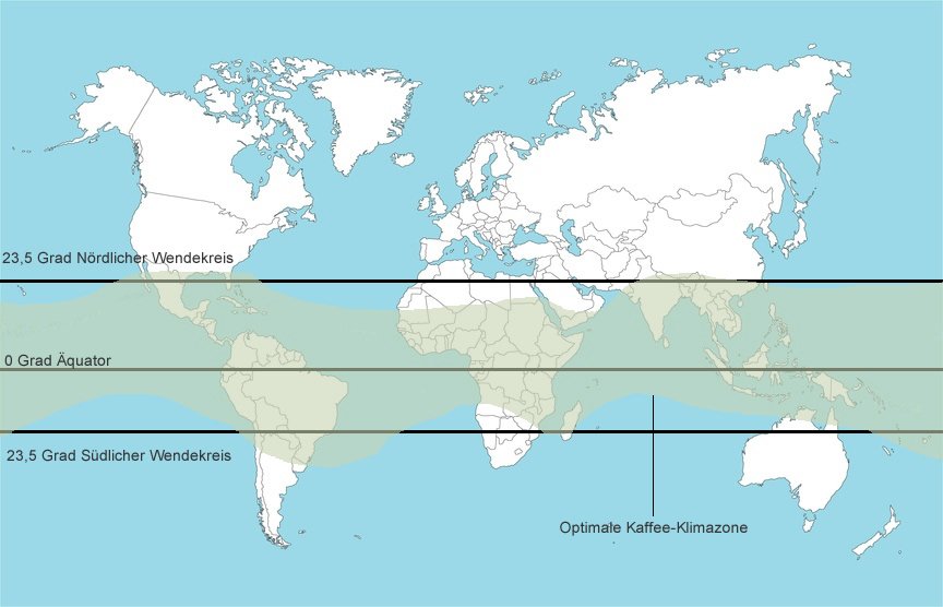 Weltweiter Kaffeeanbau und Länder